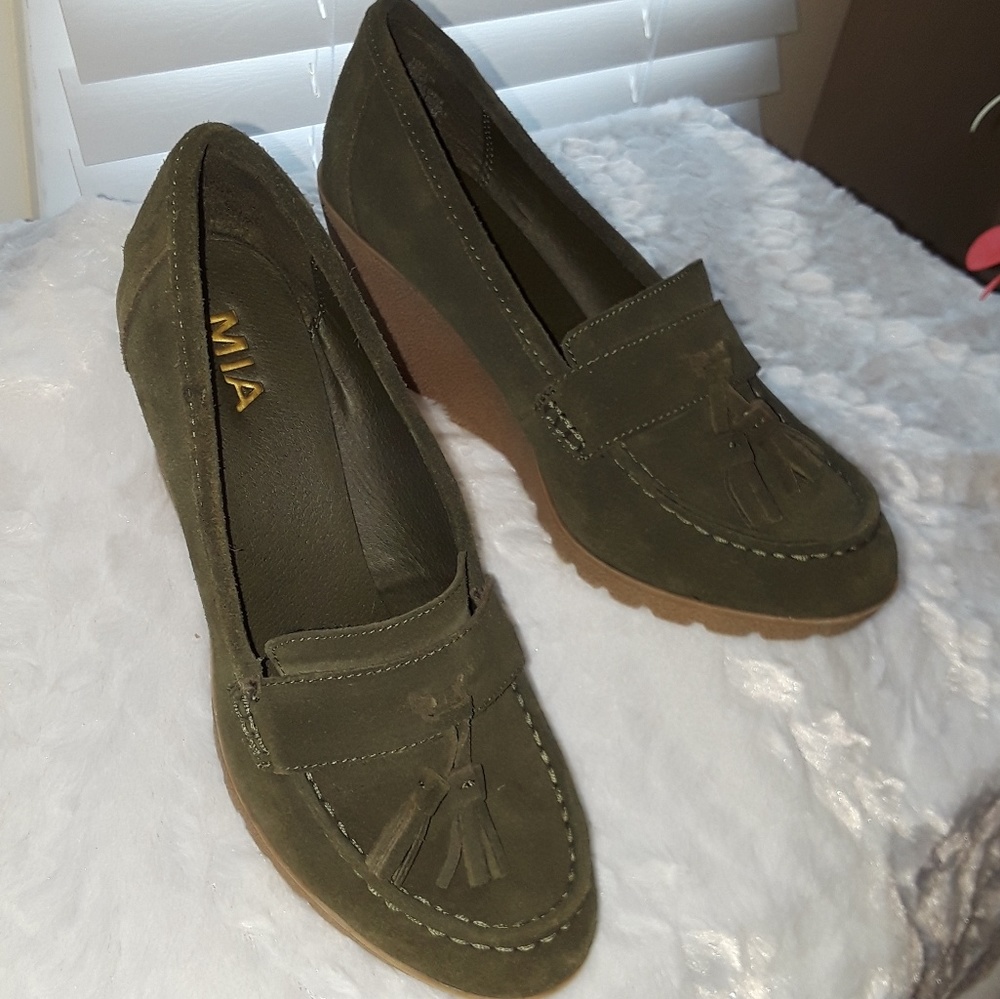 Ladies Mia Moss Green Wedges